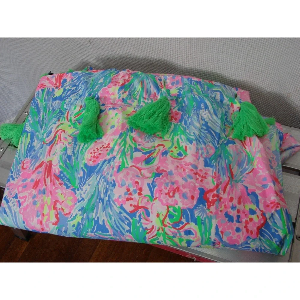 Pottery Barn Lilly Pulitzer Fan Sea Pants Shower Curtain 72x72 100% Cotton NWOT